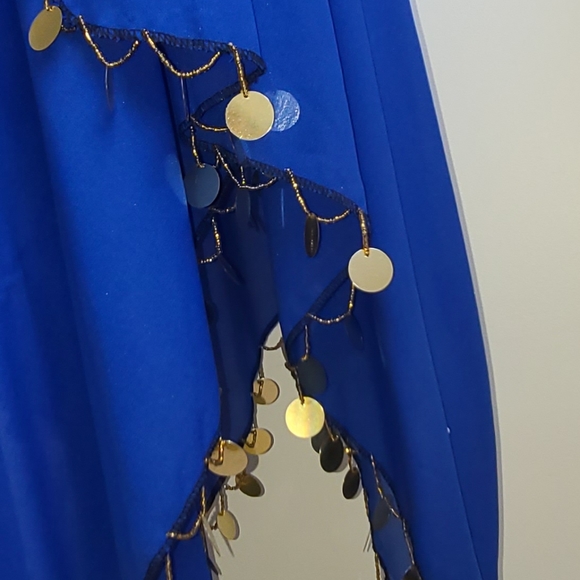 Blue & Gold Pallette Handkerchief Dance Skirt - Picture 3 of 5